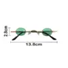 Lentes para sol con cristales redondos turquesa con dorado de 13.5x14.5x2.8cm - Image 4