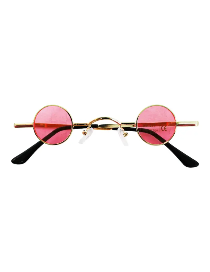 Lentes para sol con cristales redondos rosa con dorado de 13.5x14.5x2.8cm - Image 2