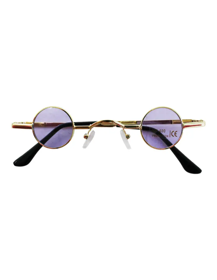 Lentes para sol con cristales redondos púrpura con dorado de 13.5x14.5x2.8cm - Image 2