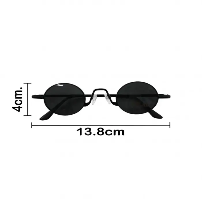 Lentes para sol con cristales redondos negros de 14x15x4cm - Image 4