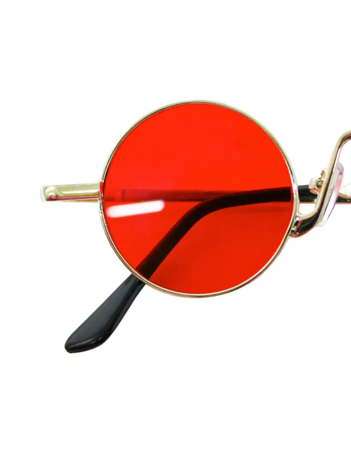 Lentes para sol con cristales redondos rojo con negro de 14x15x4cm - Image 2