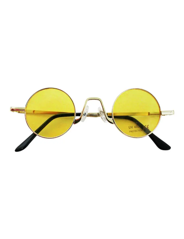Lentes para sol con cristales redondos amarillo con negro de 14x15x4cm - Image 2