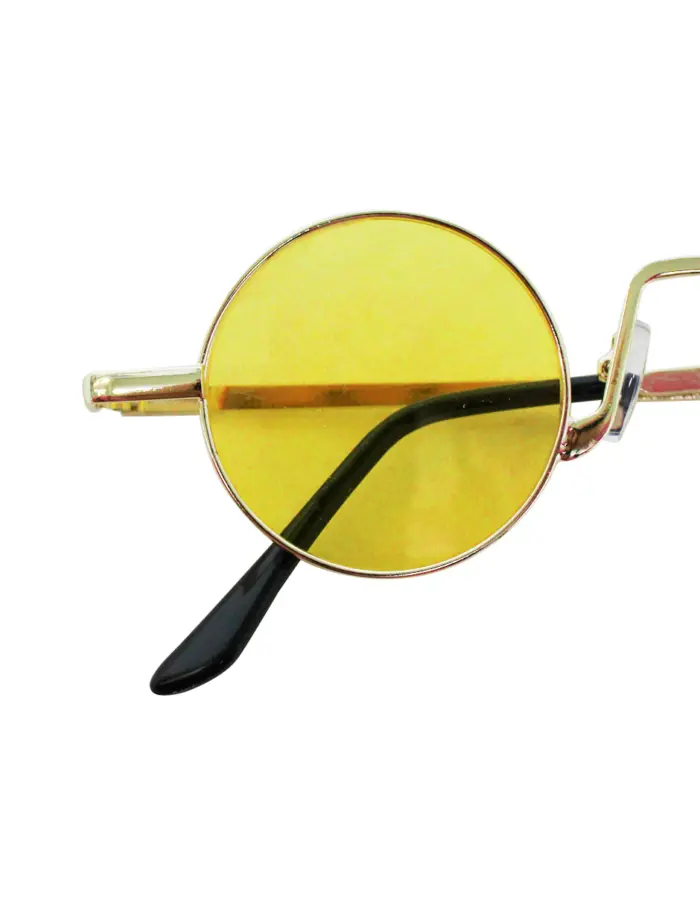Lentes para sol con cristales redondos amarillo con negro de 14x15x4cm - Image 3