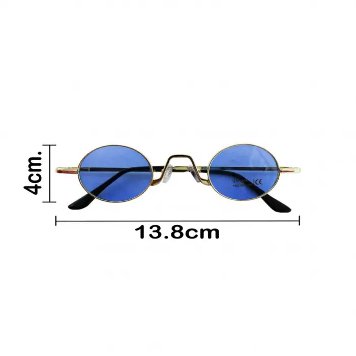 Lentes para sol con cristales redondos azul marino con negro de 14x15x4cm - Image 4