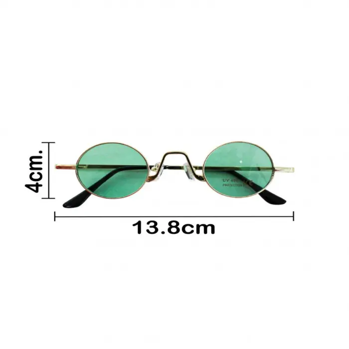 Lentes para sol con cristales redondos turquesa con negro de 14x15x4cm - Image 4