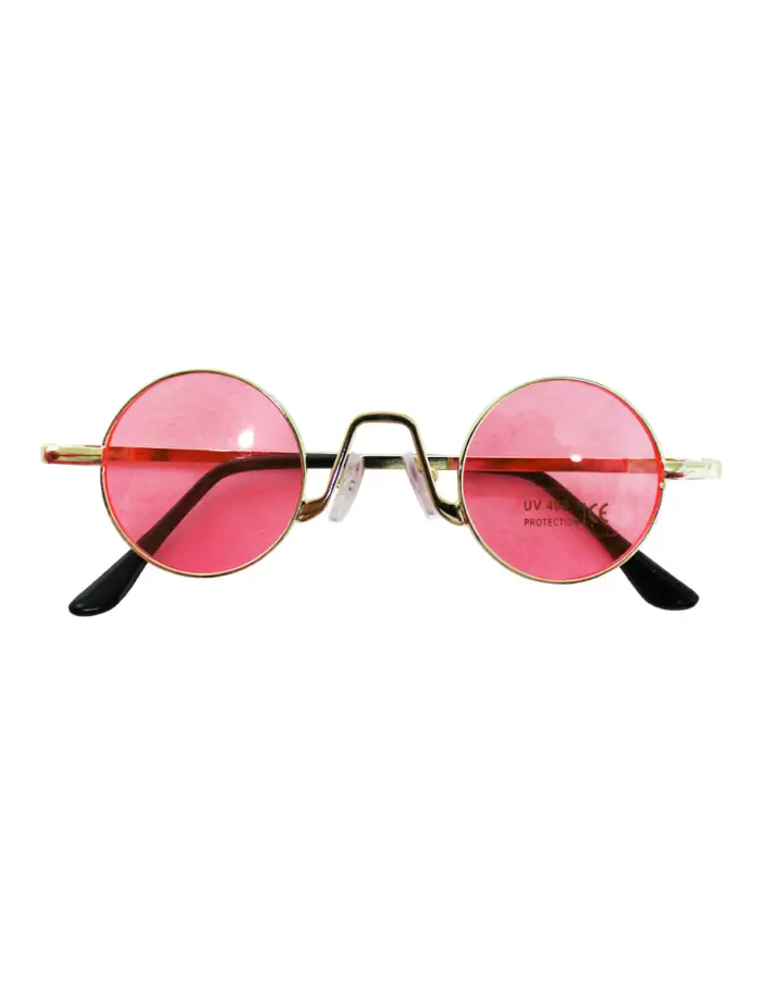Lentes para sol con cristales redondos rosa con negro de 14x15x4cm - Image 2
