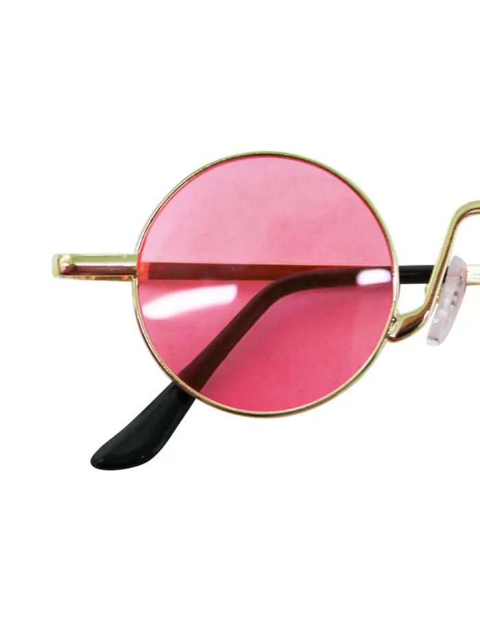 Lentes para sol con cristales redondos rosa con negro de 14x15x4cm - Image 3