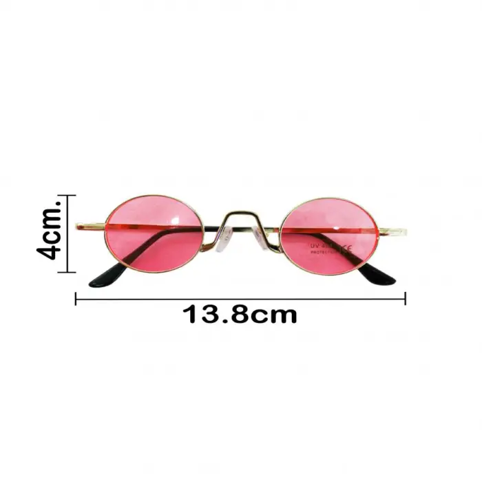 Lentes para sol con cristales redondos rosa con negro de 14x15x4cm - Image 4