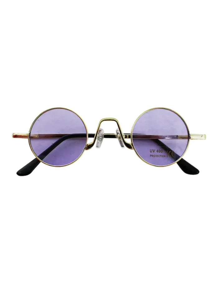 Lentes para sol con cristales redondos púrpura con negro de 14x15x4cm - Image 2
