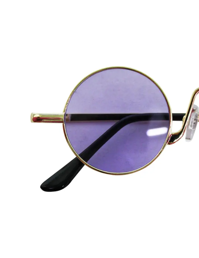 Lentes para sol con cristales redondos púrpura con negro de 14x15x4cm - Image 3