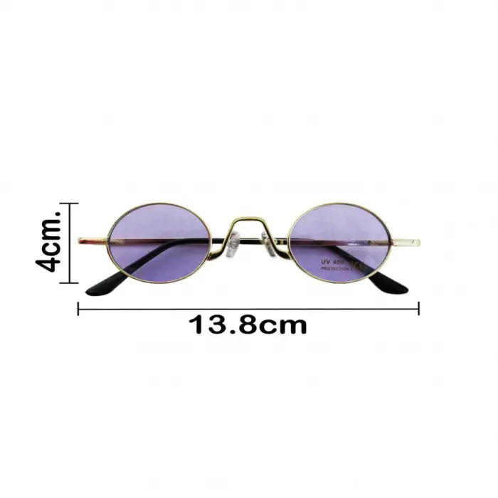 Lentes para sol con cristales redondos púrpura con negro de 14x15x4cm - Image 4