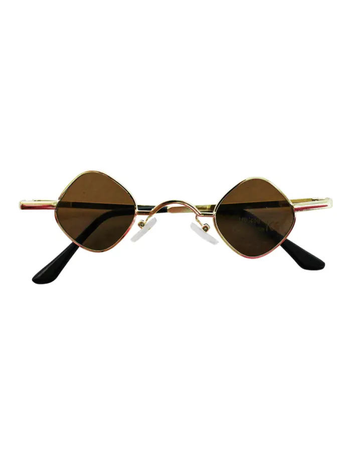 Lentes para sol con cristales diseño rombo café con dorado de 13.5x14x3.6cm - Image 2
