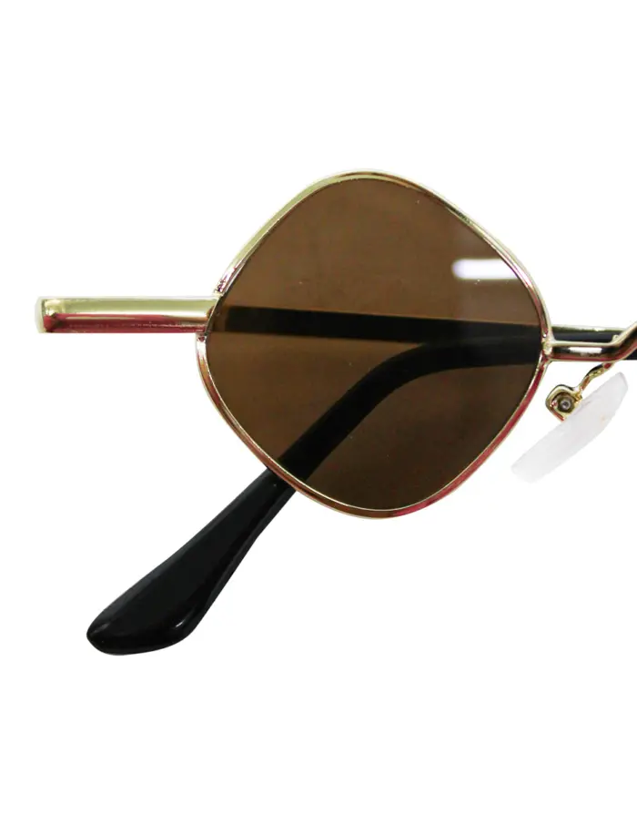 Lentes para sol con cristales diseño rombo café con dorado de 13.5x14x3.6cm - Image 3