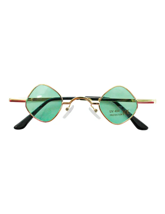 Lentes para sol con cristales diseño rombo turquesa con dorado de 13.5x14x3.6cm - Image 2
