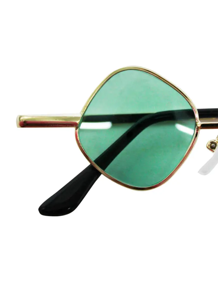 Lentes para sol con cristales diseño rombo turquesa con dorado de 13.5x14x3.6cm - Image 3