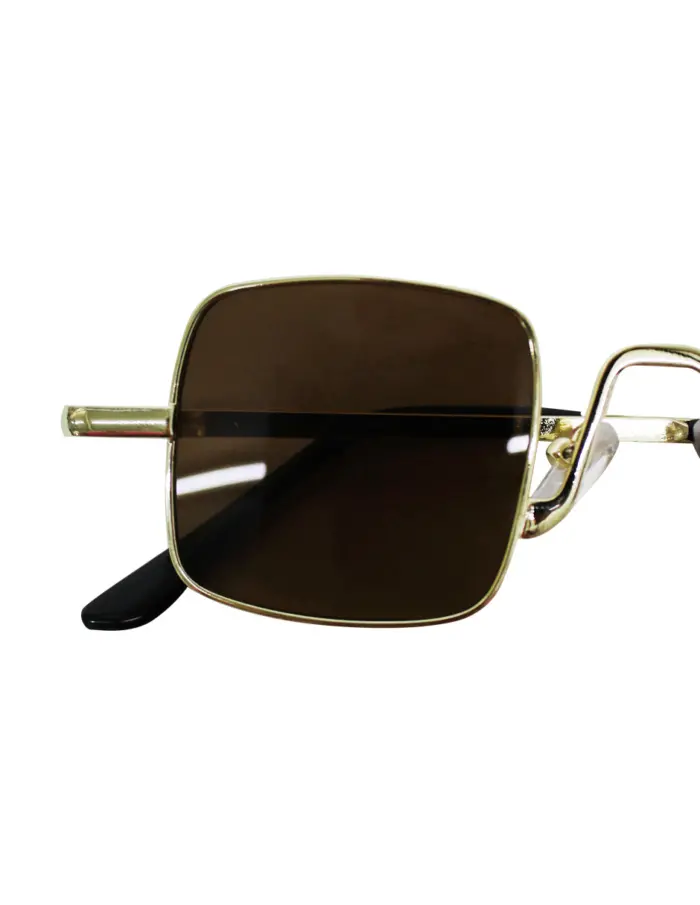 Lentes para sol con cristales cuadrados cafe con dorado de 14.2x14.5x4cm - Image 3