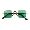 Lentes para sol con cristales cuadrados turquesa con dorado de 14.2x14.5x4cm - Image 2