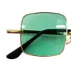 Lentes para sol con cristales cuadrados turquesa con dorado de 14.2x14.5x4cm - Image 3