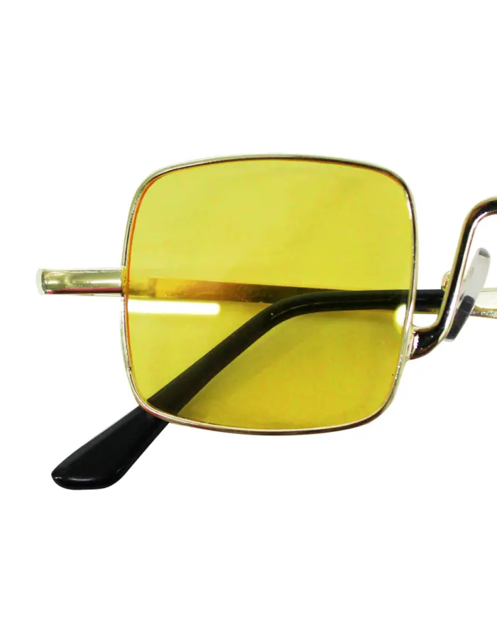 Lentes para sol con cristales cuadrados amarillo con dorado de 14.2x14.5x4cm - Image 2