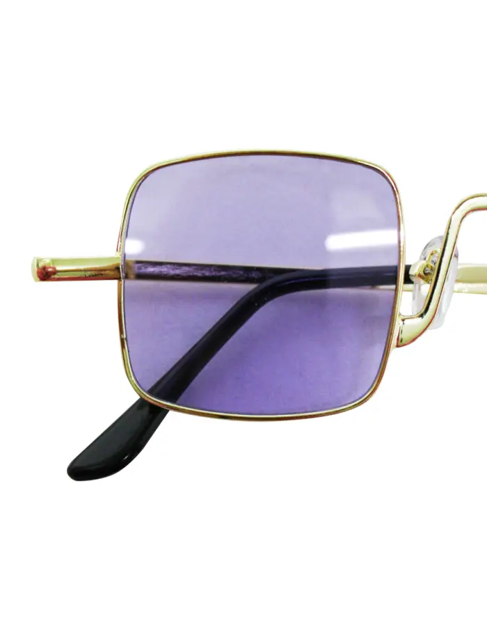 Lentes para sol con cristales cuadrados purpura con dorado de 14.2x14.5x4cm - Image 2