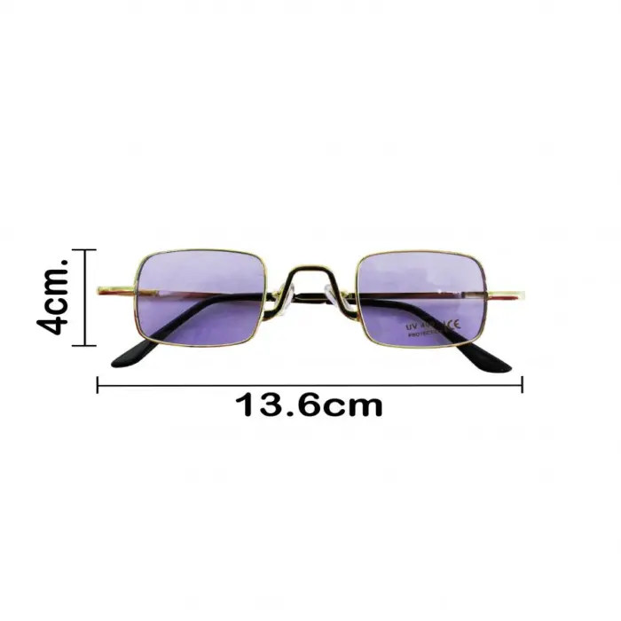 Lentes para sol con cristales cuadrados purpura con dorado de 14.2x14.5x4cm - Image 3