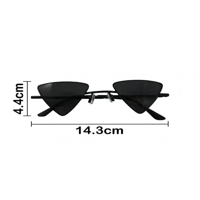 Lentes para sol con cristales triangulares negro con dorado de 14.5x15x4.4cm - Image 4