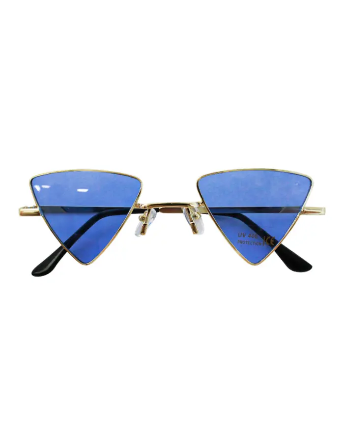 Lentes para sol con cristales triangulares azul marino con dorado de 14.5x15x4.4cm - Image 2