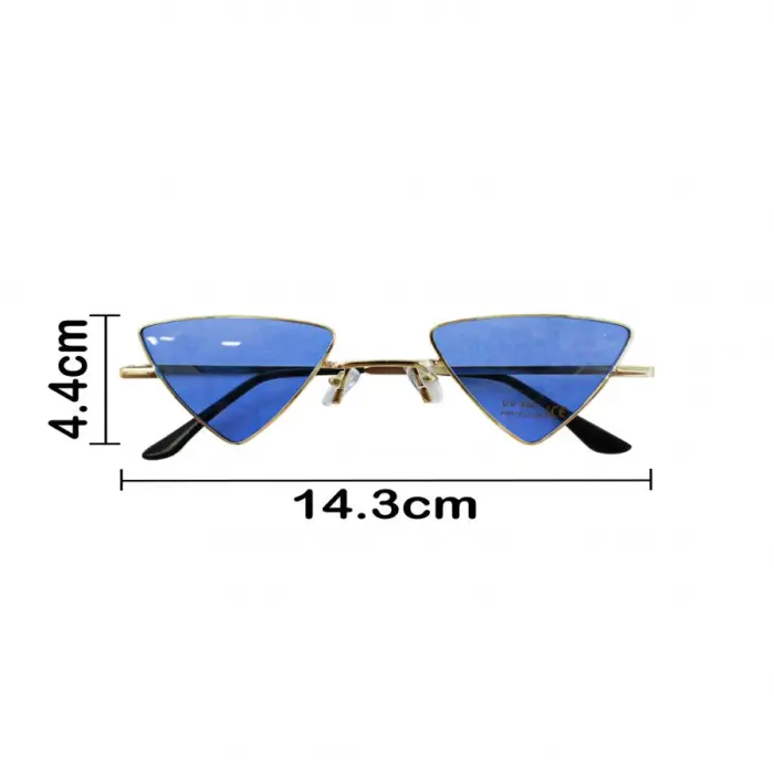 Lentes para sol con cristales triangulares azul marino con dorado de 14.5x15x4.4cm - Image 4