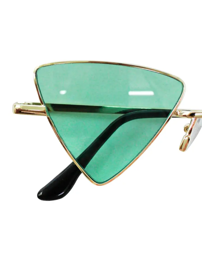 Lentes para sol con cristales triangulares turquesa con dorado de 14.5x15x4.4cm - Image 3