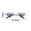 Lentes para sol con cristales triangulares púrpura con dorado de 14.5x15x4.4cm - Image 4