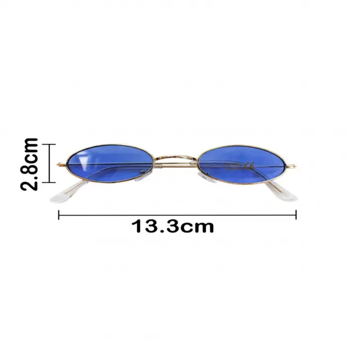 Lentes para sol con cristales ovalados azul marino con dorado de 13.5x14.5x2.9cm - Image 4