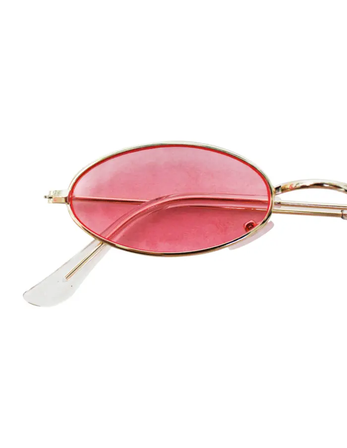 Lentes para sol con cristales ovalados rosa con dorado de 13.5x14.5x2.9cm - Image 3