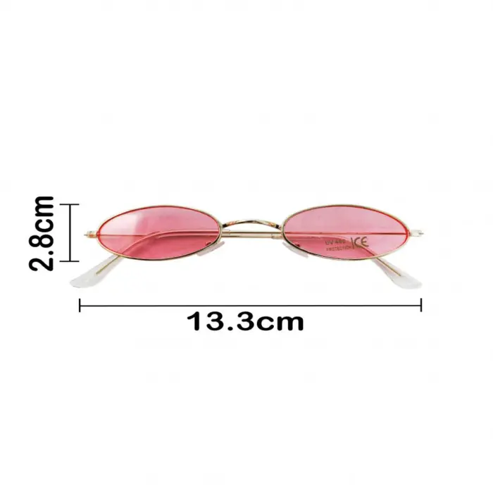 Lentes para sol con cristales ovalados rosa con dorado de 13.5x14.5x2.9cm - Image 4