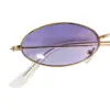 Lentes para sol con cristales ovalados púrpura con dorado de 13.5x14.5x2.9cm - Image 3