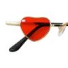 Lentes para sol con cristales diseño corazón rojo con dorado de 13.5x14.5x2.9cm - Image 3