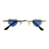 Lentes para sol con cristales diseño corazón azul marino con dorado de 13.5x14.5x2.9cm - Image 2
