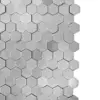 Adhesivo plateado diseño exagonos de 30x30cm - Image 2