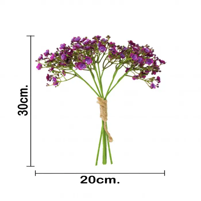 Ramo de flores de plastico purpura de 16x16x29cm - Image 3
