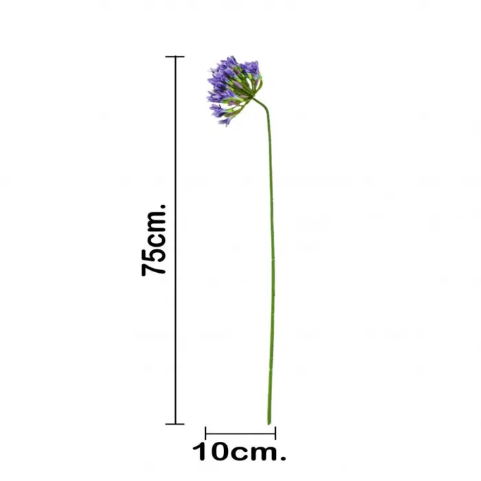 Vara de follaje con flores lilas de 75cm - Image 3