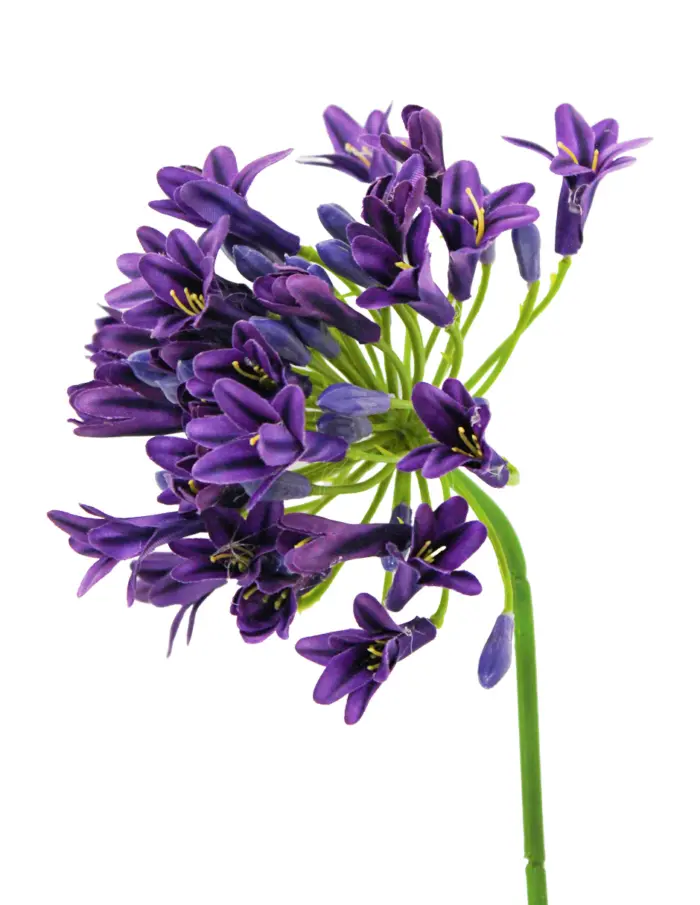 Vara de follaje con flores moradas de 75cm - Image 2