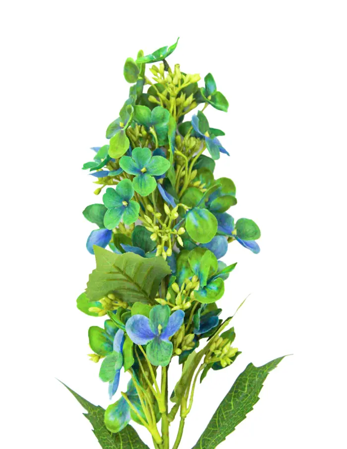 Vara de hortensia verde con azul de 72 cm - Image 2