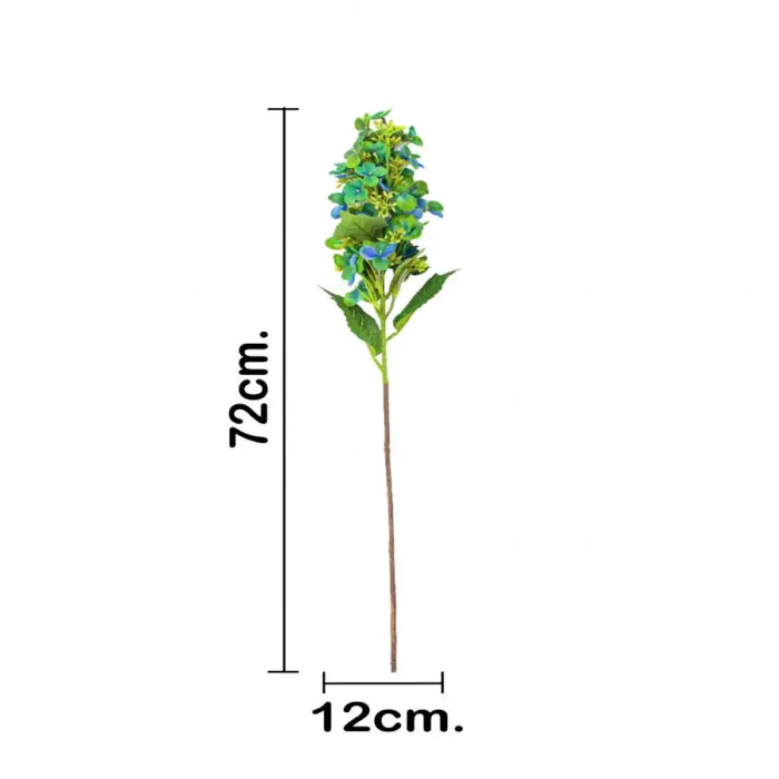 Vara de hortensia verde con azul de 72 cm - Image 3
