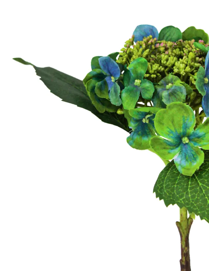 Vara de hortensias verde con azul de 44 cm - Image 2