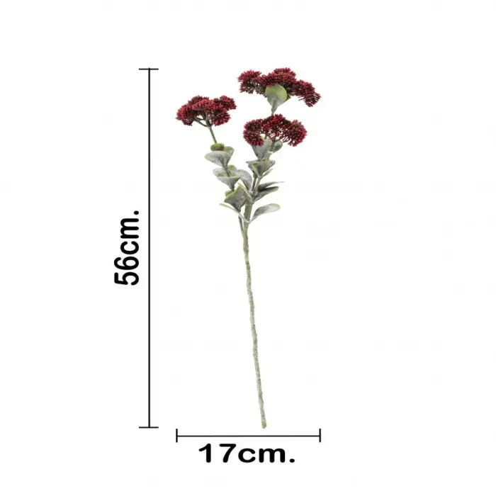Vara de sedum con 3 ramas borgoña de 56 cm - Image 3
