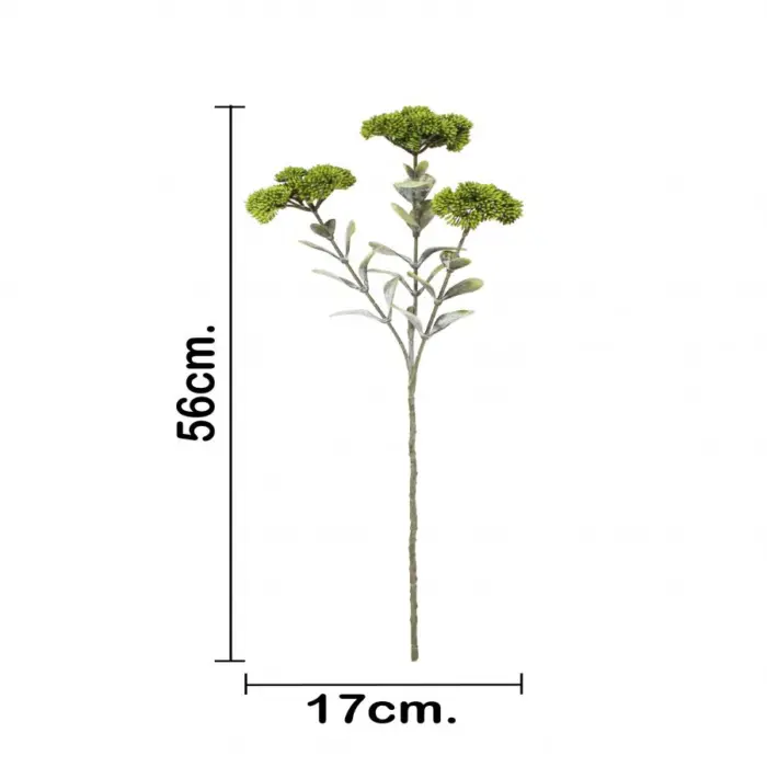 Vara de sedum con 3 ramas verdes de 56 cm - Image 3