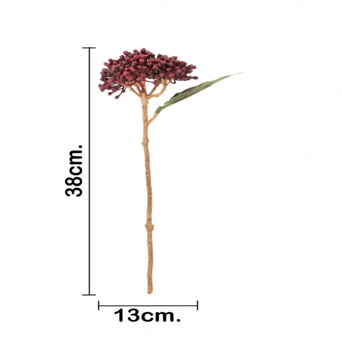 Vara de hortensias secas borgoña de 38 cm - Image 3