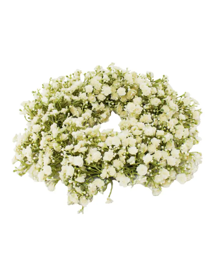 Corona de flores crema de 30 cm - Image 2