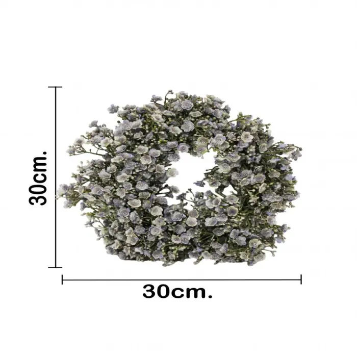 Corona de flores gris de 30 cm - Image 4