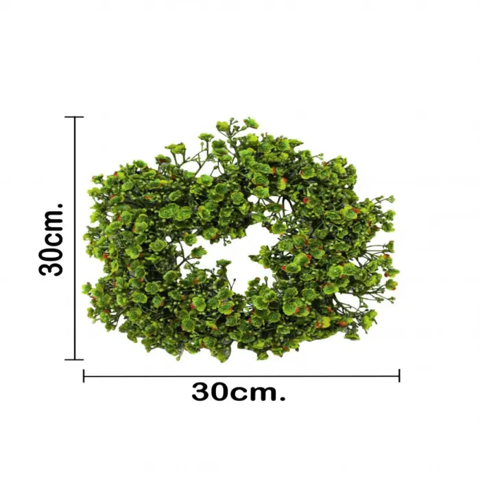 Corona de flores verde de 30 cm - Image 3