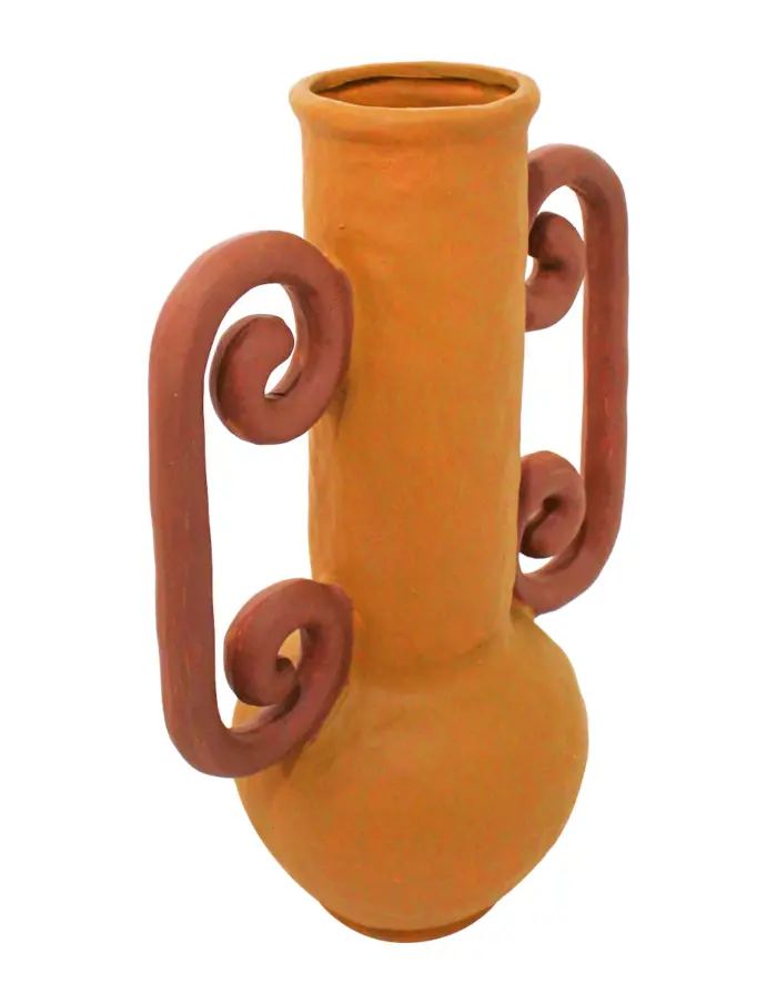 Jarrón de terracota con agarraderas marrón de 22.5x14x33cm - Image 2